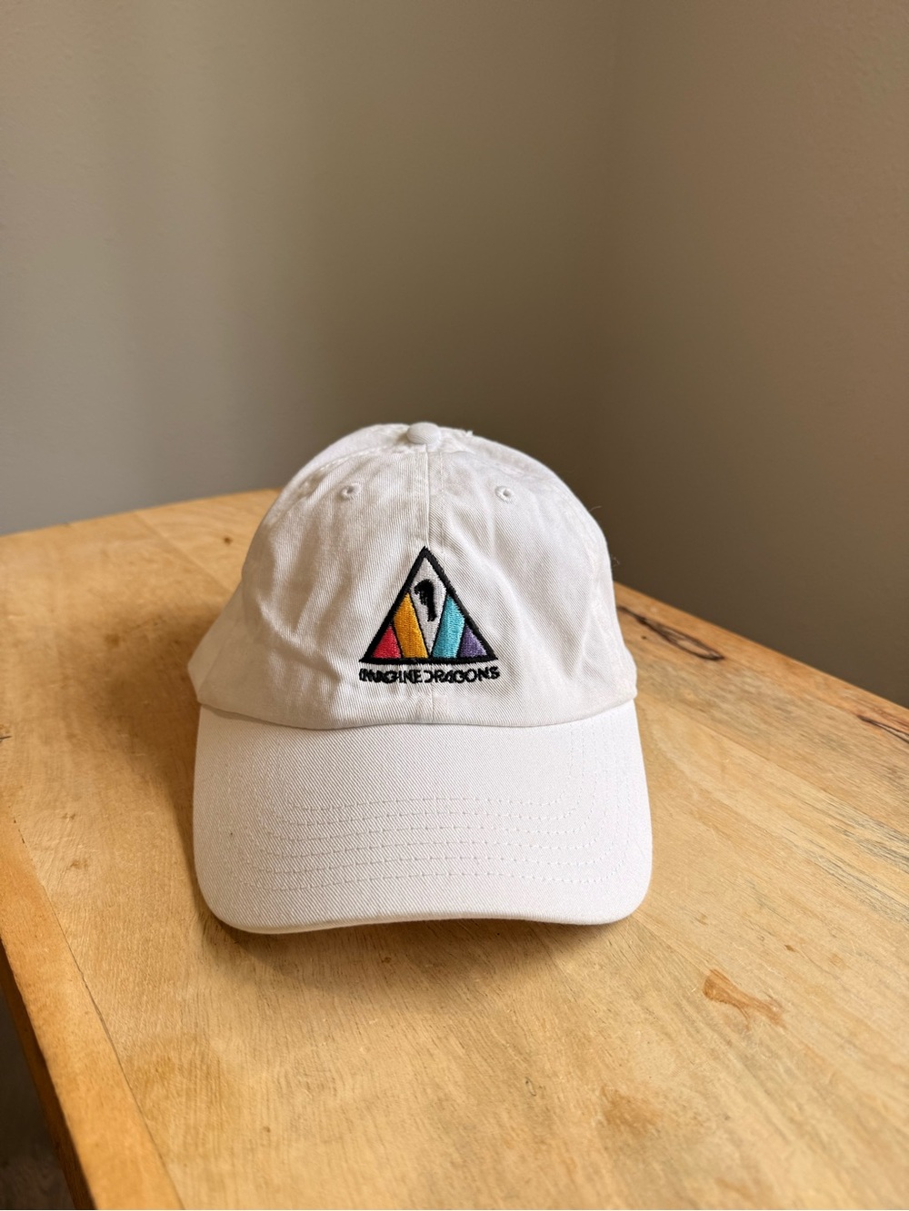 Imagine Dragons white canvas baseball cap hat